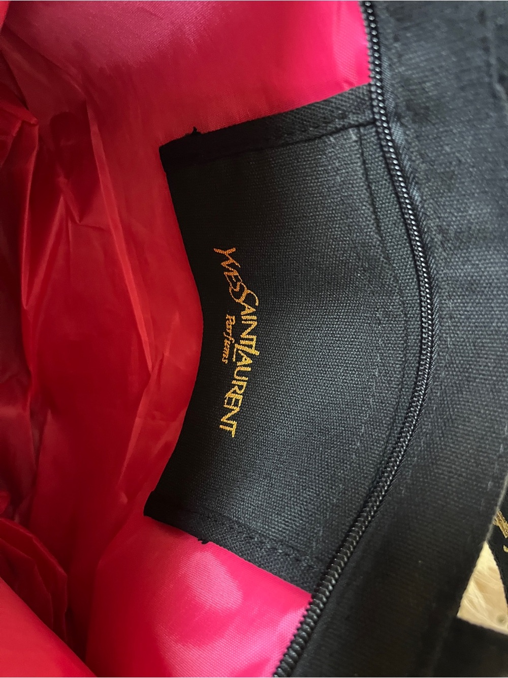 Yves Saint Laurent Black Canvas Tote with Gold YSL Embroidery, GWP - Picture 7 of 16